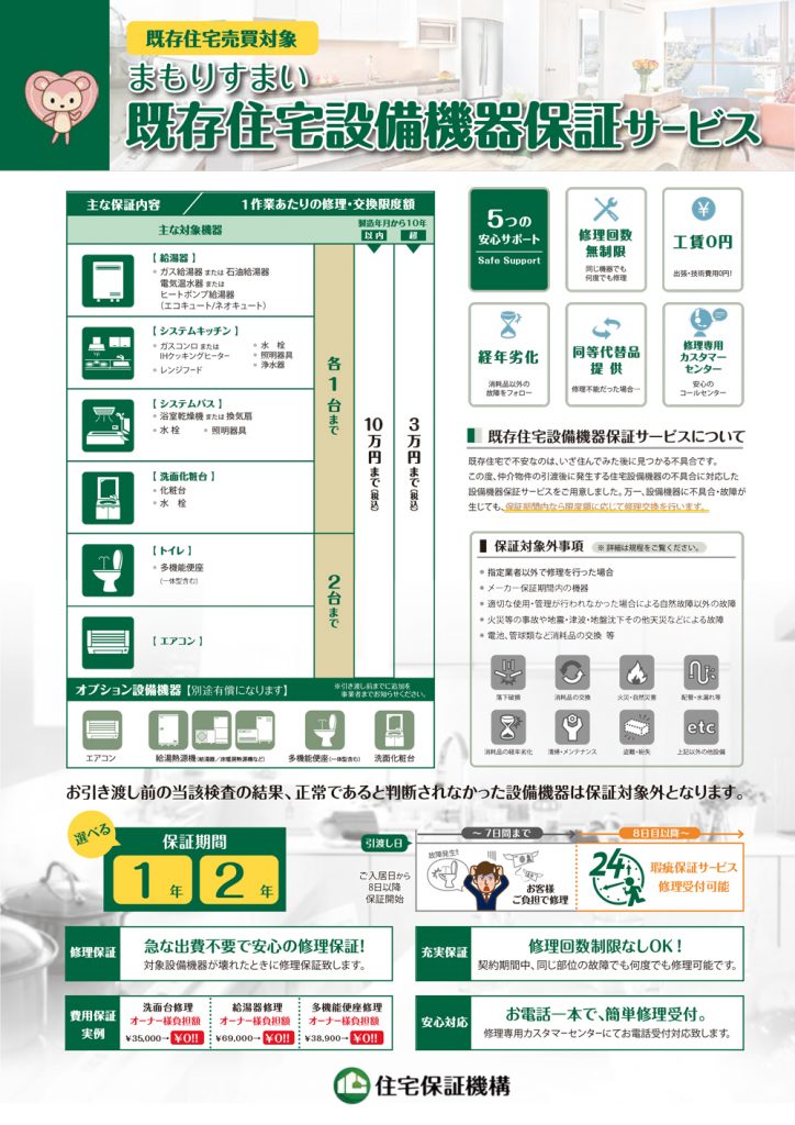 まもりすまい住宅設備機器延長保証サービス・まもりすまい既存住宅設備機器保証サービス